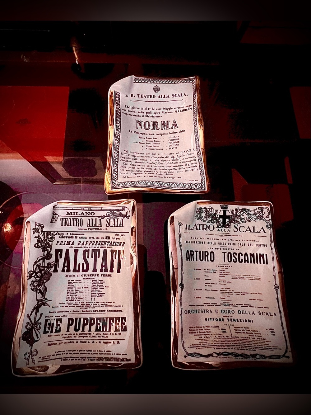 Fornasetti Teatro alla Scala Set of 3 Trays – Falstaff, Norma, Toscanini 1946